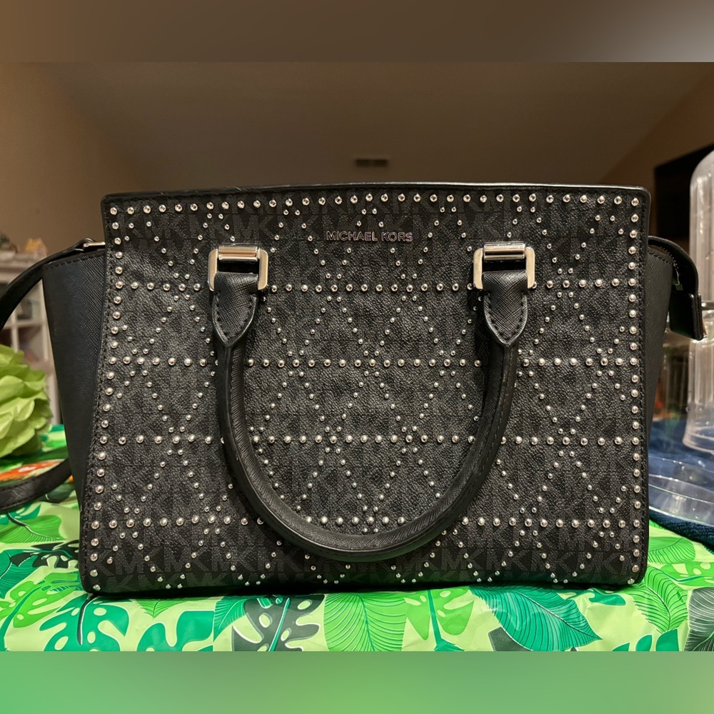 Michael kors black studded purse
